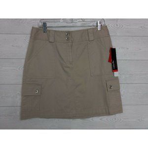 Rafaella Womens Size 10 Khaki Skirt Tan Brown Knee Length Casual Cargo Pockets